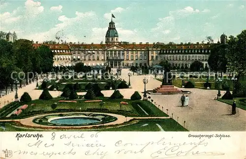 AK / Ansichtskarte Karlsruhe_Baden Grossherzogliches Schloss Karlsruhe_Baden