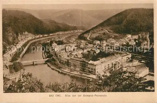 AK / Ansichtskarte Bad_Ems Panorama Blick von der Bismarckpromenade Bad_Ems