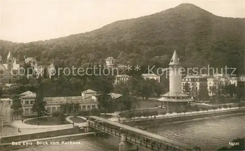 AK / Ansichtskarte Bad_Ems Blick vom Kurhaus Lahnbruecke Quellenturm Bad_Ems