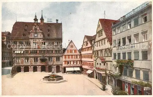 AK / Ansichtskarte Tuebingen Marktplatz mit Rathaus Tuebingen