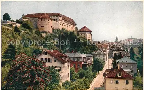 AK / Ansichtskarte Tuebingen Schloss mit Neckarhalde Tuebingen
