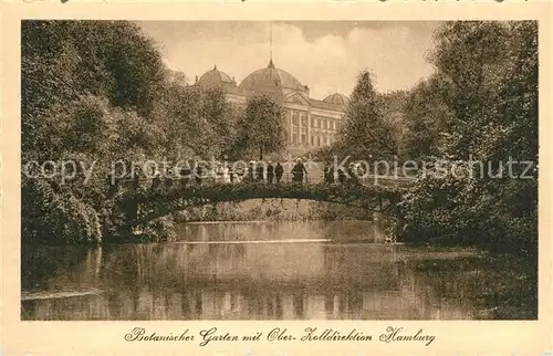 AK / Ansichtskarte Hamburg Botanischer Garten mit Oberzolldirektion Hamburg