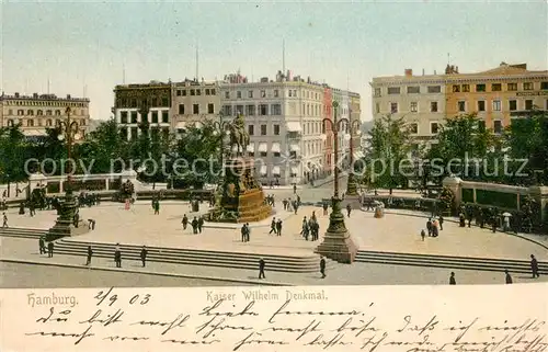 AK / Ansichtskarte Hamburg Kaiser Wilhelm Denkmal Reiterstandbild Hamburg