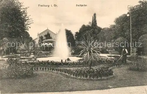 AK / Ansichtskarte Freiburg_Breisgau Stadtgarten Fontaene Freiburg Breisgau