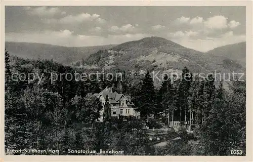 AK / Ansichtskarte Suelzhayn Sanatorium Bodehorst Landschaftspanorama Suelzhayn