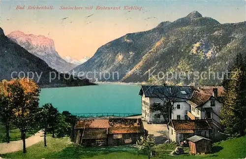 AK / Ansichtskarte Bad_Reichenhall Saalachsee mit Restaurant Kiebling Alpen Bad_Reichenhall