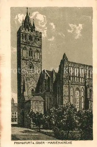 AK / Ansichtskarte Frankfurt_Oder Marienkirche Kuenstlerkarte Frankfurt Oder