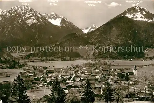 AK / Ansichtskarte Bad_Oberdorf Gesamtansicht mit Alpenpanorama Allgaeuer Alpen Bad_Oberdorf