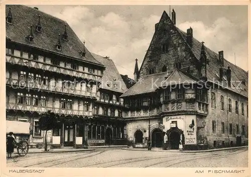 AK / Ansichtskarte Halberstadt Fischmarkt Kupfertiefdruck Halberstadt