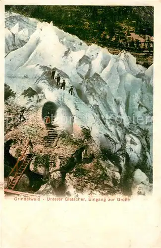 AK / Ansichtskarte Grindelwald Unterer Gletscher Grotten Eingang Grindelwald