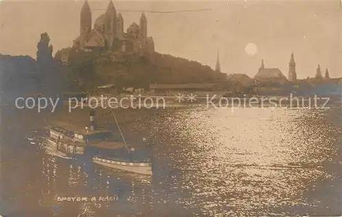 AK / Ansichtskarte Speyer_Rhein Schloss Rheinpartie Speyer Rhein