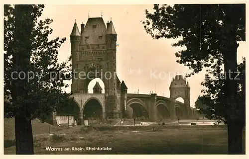 AK / Ansichtskarte Worms_Rhein Rheinbruecke Worms Rhein