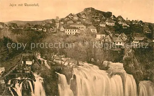 AK / Ansichtskarte Jajce_Bosnien Wasserfall Panorama Jajce Bosnien