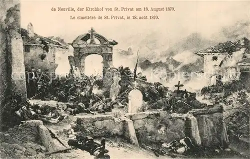 AK / Ansichtskarte Saint Privat d_Allier Kirchhof von St Privat am 18. August 1870 Saint Privat d Allier