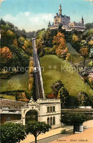 AK / Ansichtskarte Luzern_LU Guetschbahn und Hotel Guetsch Luzern_LU