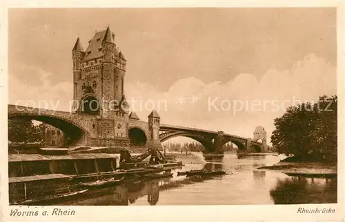 AK / Ansichtskarte Worms_Rhein Rheinbruecke Worms Rhein