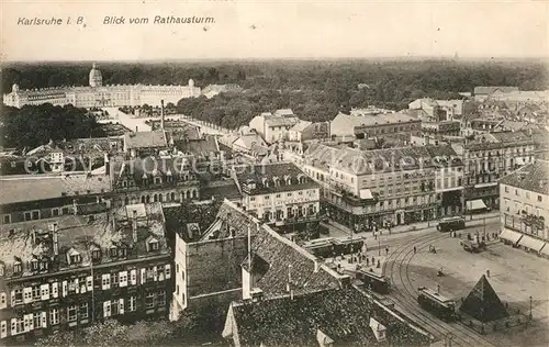 AK / Ansichtskarte Karlsruhe_Baden Blick vom Rathausturm Karlsruhe_Baden