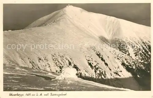 AK / Ansichtskarte Schneekoppe_Snezka Riesengrund Winter Schneekoppe Snezka