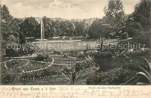 AK / Ansichtskarte Essen_Ruhr Partie Stadtgarten Essen_Ruhr