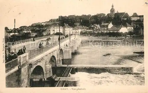 AK / Ansichtskarte Gray_Haute_Saone Panorama Bruecke  Gray_Haute_Saone