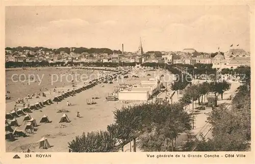 AK / Ansichtskarte Royan_Charente Maritime Grande Conche Cote Ville Royan Charente Maritime
