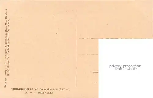 AK / Ansichtskarte Partenkirchen Meilerhuette Partenkirchen