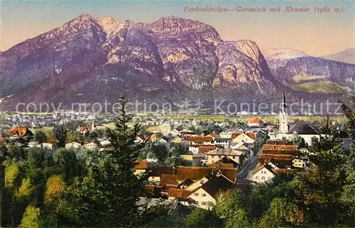 AK / Ansichtskarte Garmisch Partenkirchen Panorama Kramer Garmisch Partenkirchen