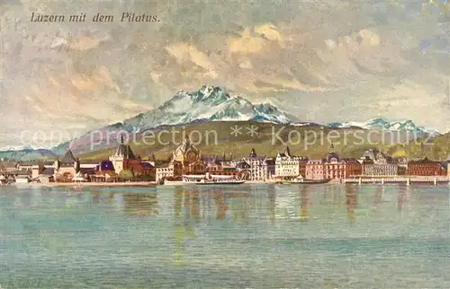 AK / Ansichtskarte Luzern_Vierwaldstaettersee Panorama Pilatus Luzern_Vierwaldstaettersee