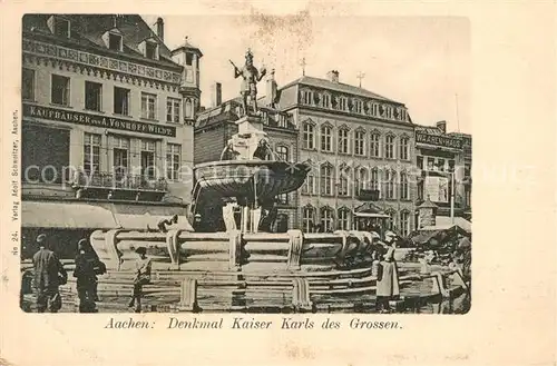 AK / Ansichtskarte Aachen Denkmal Kaiser Karl der Grope Aachen