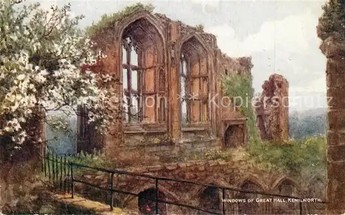 AK / Ansichtskarte Kenilworth_Grossbritannien Windows of Great Hall Kenilworth