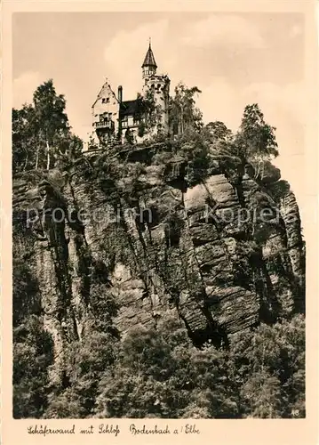 AK / Ansichtskarte Bodenbach Tetschen_Boehmen Schaeferwand Schloss Bodenbach Tetschen Boehmen
