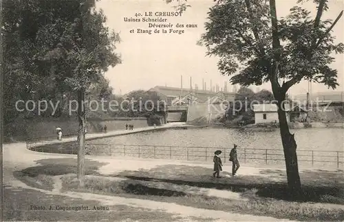 AK / Ansichtskarte Le_Creusot_Saone et Loire usines Chneider Deversoir des eaux Etang de la Forge Le_Creusot_Saone et Loire