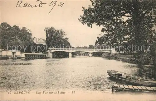 AK / Ansichtskarte Nemours_Seine et Marne Vue sur le Loing Pont Nemours Seine et Marne