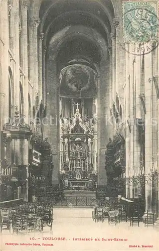 AK / Ansichtskarte Toulouse_Haute Garonne Interieur de l Eglise Saint Sernin Toulouse Haute Garonne