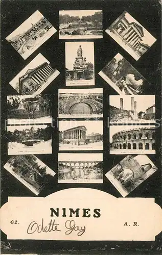 AK / Ansichtskarte Nimes Sehenswuerdigkeiten der Stadt Nimes