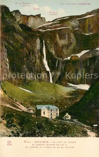 AK / Ansichtskarte Gavarnie_Hautes Pyrenees Fond du Cirque Grande Cascade Hotel Gavarnie Hautes Pyrenees