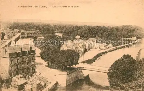AK / Ansichtskarte Nogent sur Seine Panorama Les deux bras de la Seine Nogent sur Seine