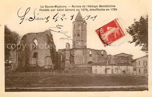 AK / Ansichtskarte La_Sauve Ruines de l Abbaye Benedictine La_Sauve