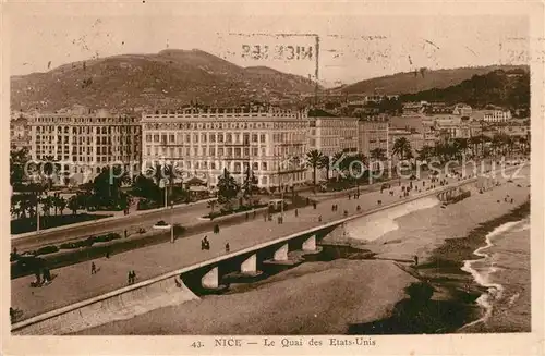 AK / Ansichtskarte Nice_Alpes_Maritimes Le Quai des Etats Unis Nice_Alpes_Maritimes