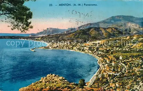 AK / Ansichtskarte Menton_Alpes_Maritimes Panorama Menton_Alpes_Maritimes