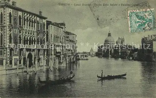 AK / Ansichtskarte Venezia_Venedig Canal Grande Chiesa della Salute e Palazzo Cavalli Venezia Venedig