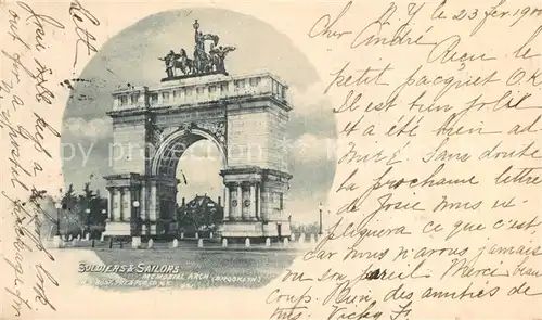 AK / Ansichtskarte Brooklyn_New_York Soldiers and Sailors Memorial Arch Brooklyn_New_York