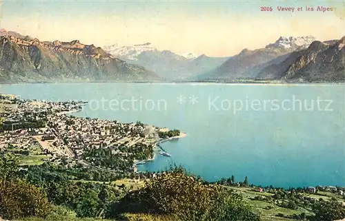 AK / Ansichtskarte Vevey_VD et les Alpes Vevey_VD
