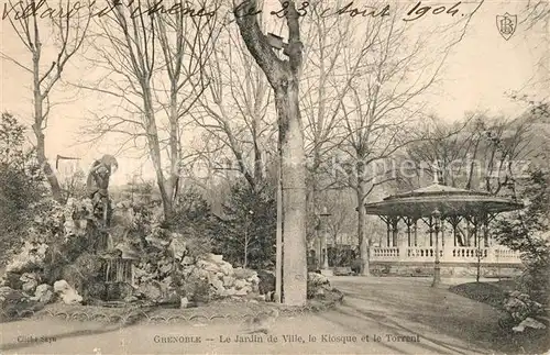 AK / Ansichtskarte Grenoble Le Jardin de Ville le Kiosque et le Torrent Grenoble