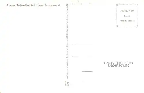 AK / Ansichtskarte Triberg_Schwarzwald Oberes Nussbachtal Triberg Schwarzwald