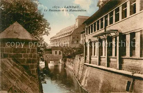 AK / Ansichtskarte Landau_Pfalz Le Ruisseau et la Manutention Landau Pfalz