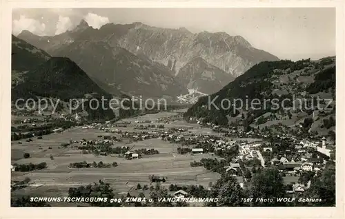 AK / Ansichtskarte Schruns_Tschagguns mit Zimba und Vandanserwand 