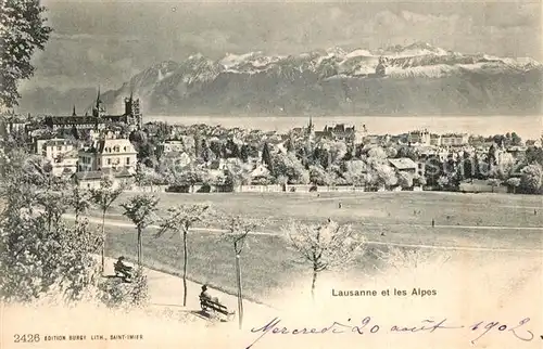 AK / Ansichtskarte Lausanne_VD Panorama et les Alpes Lausanne VD