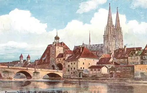 AK / Ansichtskarte Verlag_WIRO_Wiedemann_Nr. 2152 Regensburg Blick vom unteren W?hrd  