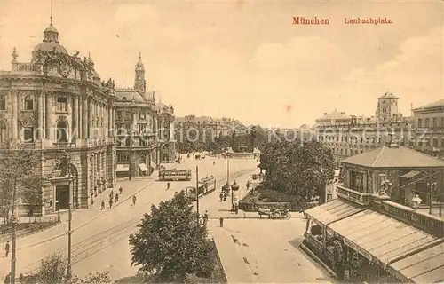 AK / Ansichtskarte Strassenbahn M?nchen Lenbachplatz 